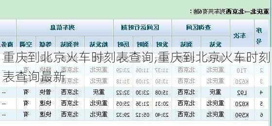 重庆到北京火车时刻表查询,重庆到北京火车时刻表查询最新-第1张图片-呼呼旅行网