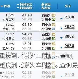 重庆到北京火车时刻表查询,重庆到北京火车时刻表查询最新-第2张图片-呼呼旅行网