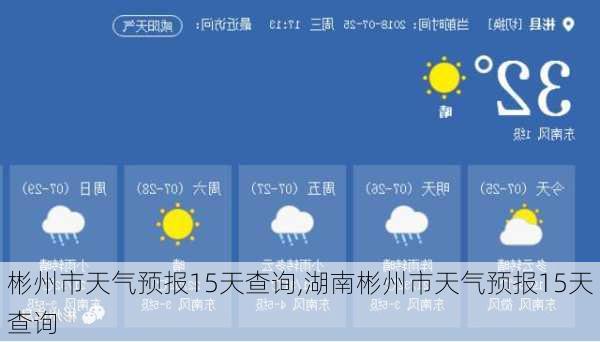 彬州市天气预报15天查询,湖南彬州市天气预报15天查询-第3张图片-呼呼旅行网