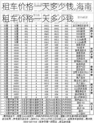 租车价格一天多少钱,海南租车价格一天多少钱-第2张图片-呼呼旅行网