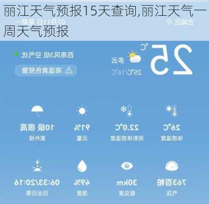 丽江天气预报15天查询,丽江天气一周天气预报-第1张图片-呼呼旅行网