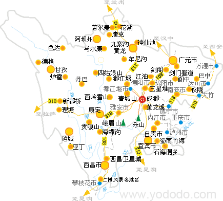 四川旅游地图,四川旅游地图全图高清版-第1张图片-呼呼旅行网