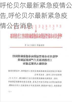 呼伦贝尔最新紧急疫情公告,呼伦贝尔最新紧急疫情公告消息-第1张图片-呼呼旅行网