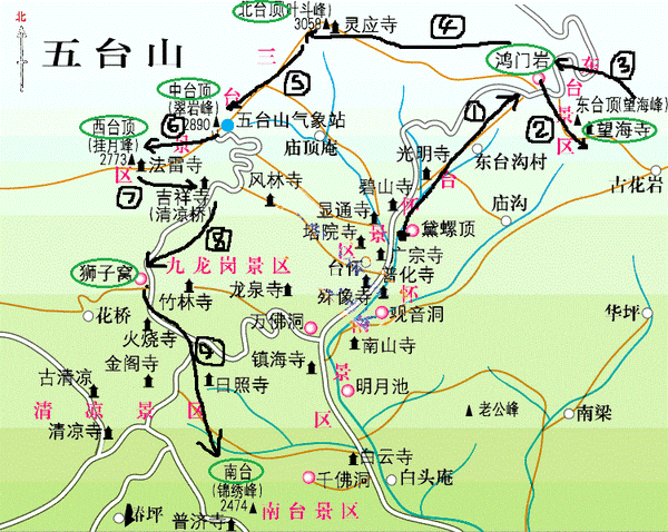 五台山旅游图,五台山旅游图地图-第2张图片-呼呼旅行网