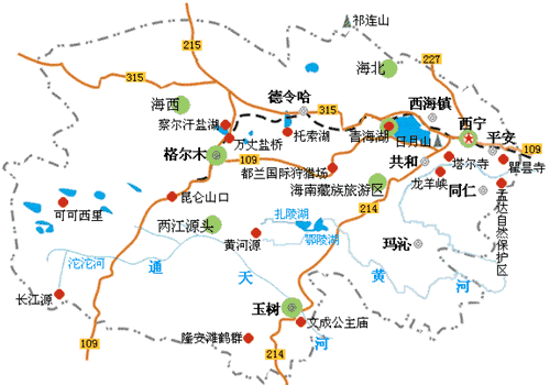 青海旅游地图景点分布图,青海旅游地图景点分布图高清-第2张图片-呼呼旅行网