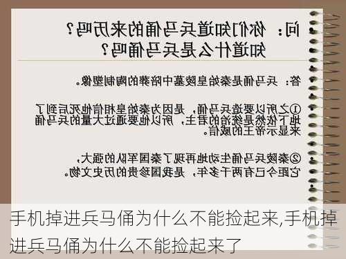 手机掉进兵马俑为什么不能捡起来,手机掉进兵马俑为什么不能捡起来了-第1张图片-呼呼旅行网