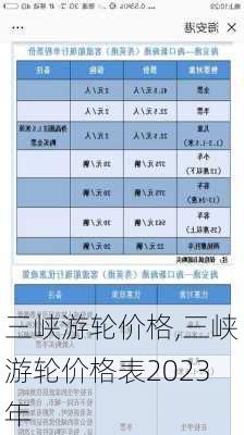 三峡游轮价格,三峡游轮价格表2023年-第3张图片-呼呼旅行网