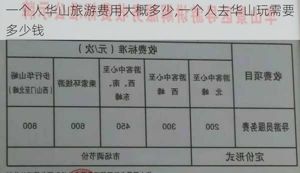 一个人华山旅游费用大概多少,一个人去华山玩需要多少钱-第2张图片-呼呼旅行网