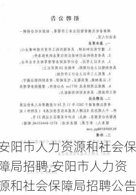 安阳市人力资源和社会保障局招聘,安阳市人力资源和社会保障局招聘公告-第1张图片-呼呼旅行网