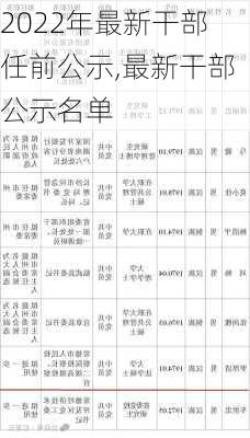 2022年最新干部任前公示,最新干部公示名单