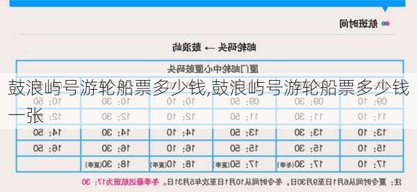 鼓浪屿号游轮船票多少钱,鼓浪屿号游轮船票多少钱一张-第1张图片-呼呼旅行网