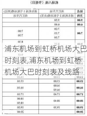 浦东机场到虹桥机场大巴时刻表,浦东机场到虹桥机场大巴时刻表及线路-第2张图片-呼呼旅行网