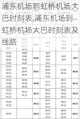 浦东机场到虹桥机场大巴时刻表,浦东机场到虹桥机场大巴时刻表及线路-第1张图片-呼呼旅行网