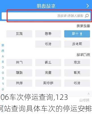 12306车次停运查询,12306网站查询具体车次的停运安排