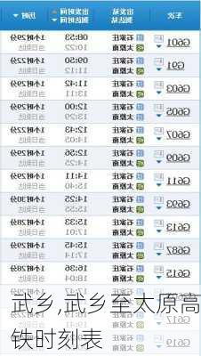 武乡,武乡至太原高铁时刻表-第1张图片-呼呼旅行网