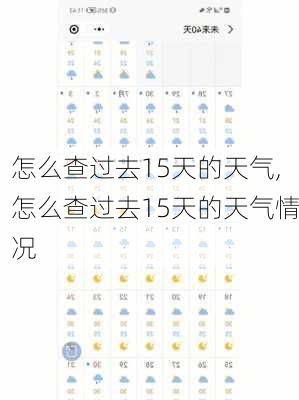 怎么查过去15天的天气,怎么查过去15天的天气情况-第2张图片-呼呼旅行网