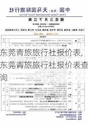 东莞青旅旅行社报价表,东莞青旅旅行社报价表查询-第3张图片-呼呼旅行网