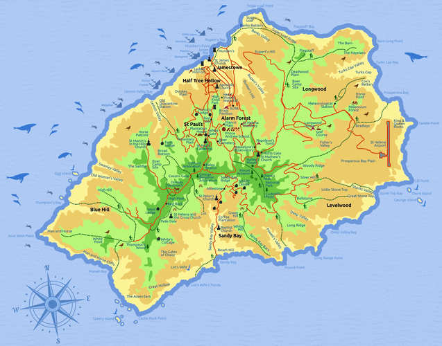 圣赫勒拿岛,圣赫勒拿岛地图