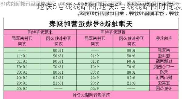 地铁6号线线路图,地铁6号线线路图时间表-第3张图片-呼呼旅行网