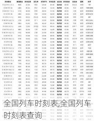 全国列车时刻表,全国列车时刻表查询-第3张图片-呼呼旅行网