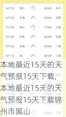 本地最近15天的天气预报15天下载,本地最近15天的天气预报15天下载锦州市黑山-第3张图片-呼呼旅行网