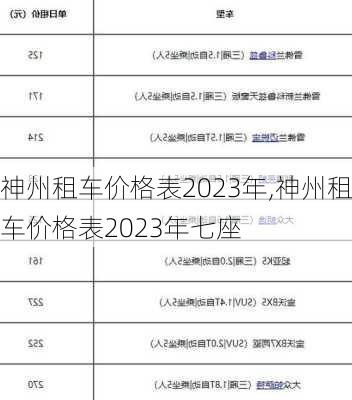 神州租车价格表2023年,神州租车价格表2023年七座-第2张图片-呼呼旅行网