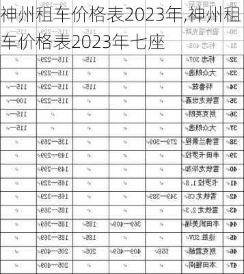 神州租车价格表2023年,神州租车价格表2023年七座-第3张图片-呼呼旅行网