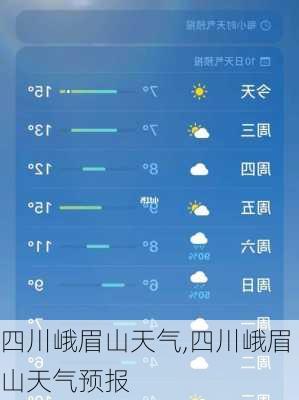 四川峨眉山天气,四川峨眉山天气预报-第1张图片-呼呼旅行网