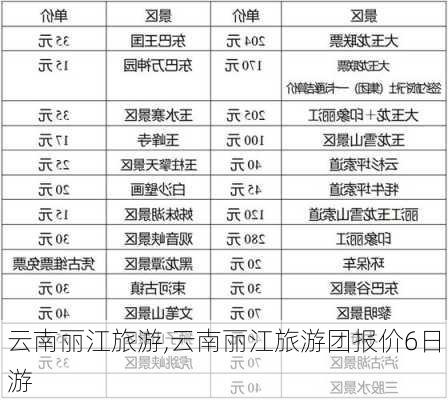 云南丽江旅游,云南丽江旅游团报价6日游-第1张图片-呼呼旅行网