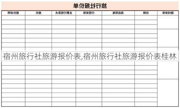 宿州旅行社旅游报价表,宿州旅行社旅游报价表桂林-第2张图片-呼呼旅行网