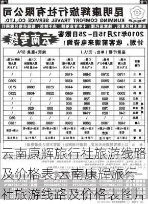 云南康辉旅行社旅游线路及价格表,云南康辉旅行社旅游线路及价格表图片