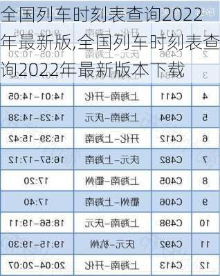 全国列车时刻表查询2022年最新版,全国列车时刻表查询2022年最新版本下载-第1张图片-呼呼旅行网