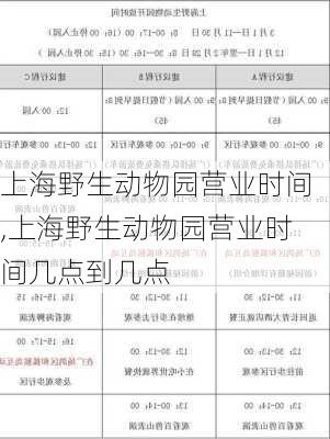 上海野生动物园营业时间,上海野生动物园营业时间几点到几点-第2张图片-呼呼旅行网