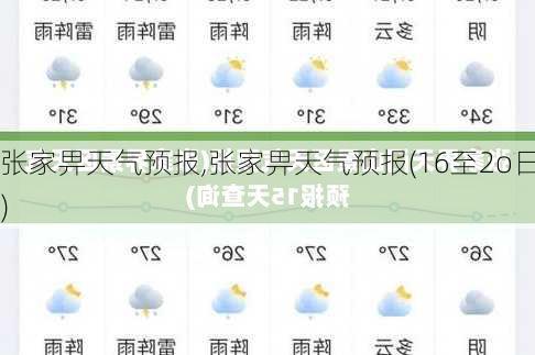 张家畀天气预报,张家畀天气预报(16至2o日)-第1张图片-呼呼旅行网