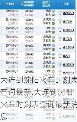 大连到沈阳火车时刻表查询最新,大连到沈阳火车时刻表查询最新消息-第2张图片-呼呼旅行网