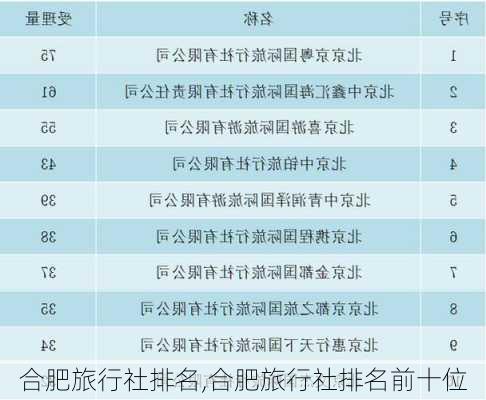 合肥旅行社排名,合肥旅行社排名前十位-第3张图片-呼呼旅行网