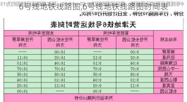 6号线地铁线路图,6号线地铁线路图时间表-第1张图片-呼呼旅行网