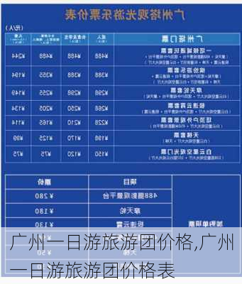 广州一日游旅游团价格,广州一日游旅游团价格表