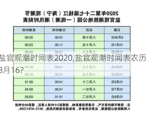 盐官观潮时间表2020,盐官观潮时间表农历8月16?-第1张图片-呼呼旅行网