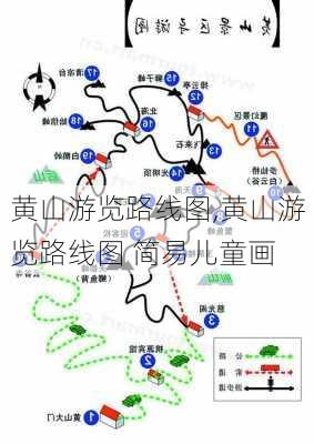 黄山游览路线图,黄山游览路线图 简易儿童画-第1张图片-呼呼旅行网