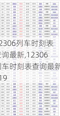 12306列车时刻表查询最新,12306列车时刻表查询最新2019-第2张图片-呼呼旅行网